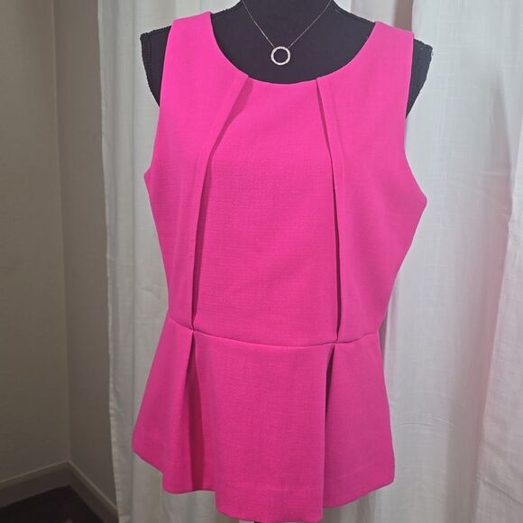 Michael Kors Hot Pink Peplum Blouse - Picture 2 of 16